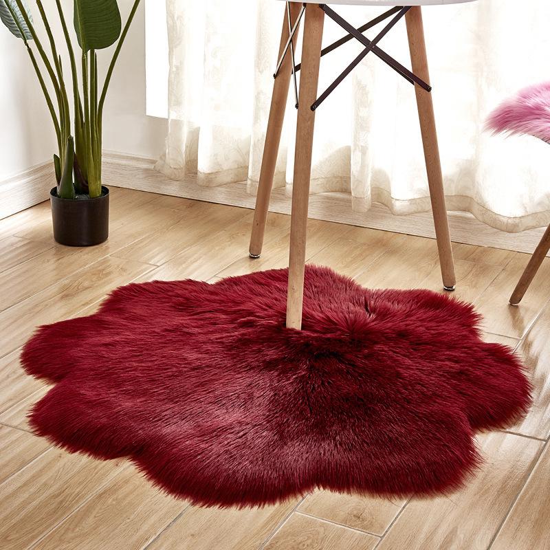 Plum Blossom Long Pile Flower Pattern Carpet - Home Decor Floor Mat for Living Room & Bedroom