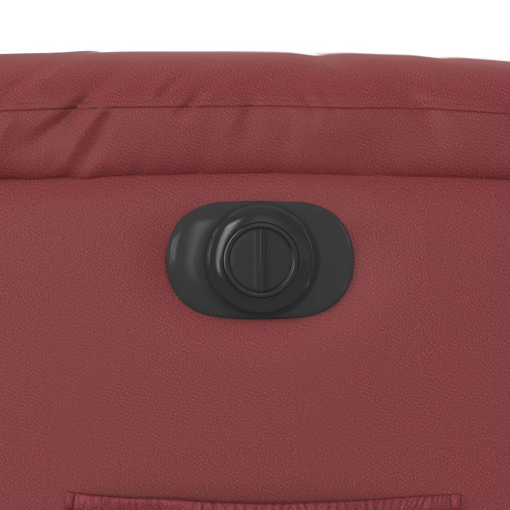 Electric Recliner Chair with Rising Function Burgundy Artificial Leather