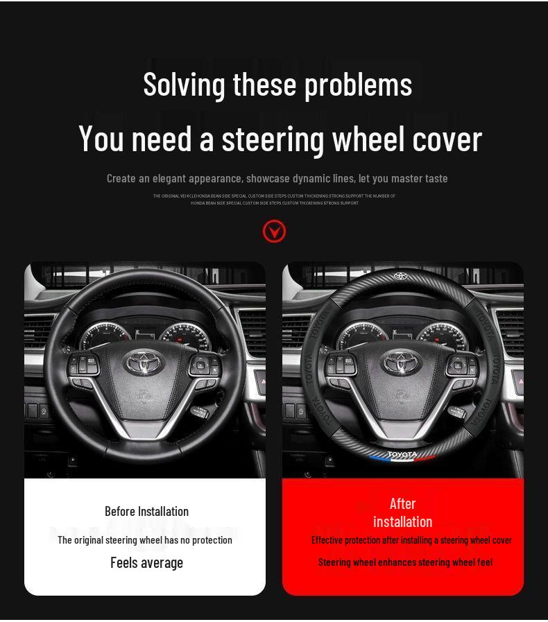 Toyota & Land Rover Steering Wheel Covers: Fits Corolla, Levin, 2023 Camry, Yaris, RAV4