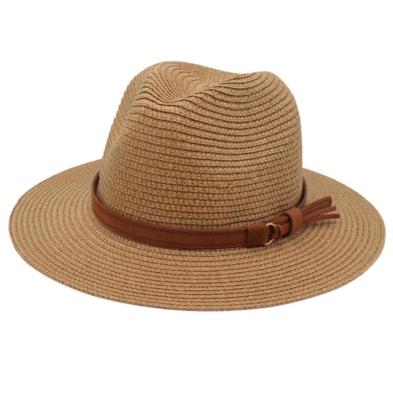 European And American Top Hat Yellow Belt Accessories Jazz Panama Straw Hat Fedora Hat Panama Hat Fedora