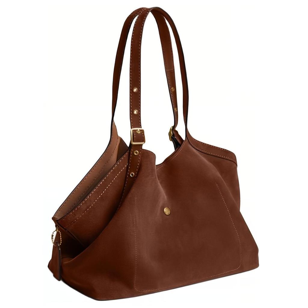Coach Borsa Tote in Pelle di Mucca Gramercy, Borsa da Shopping, Borsa a Spalla Grande da Donna Marrone Caldo CBN47-B4WBR