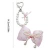 Colorful Keyring Imitation Pearl Beaded Butterfly Phone Chain Stylish Bowknot Charm Keychain Wallet Camera Decoration