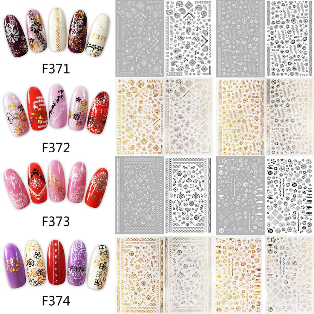 

Изысканные узоры для маникюра своими руками F377 серебряный