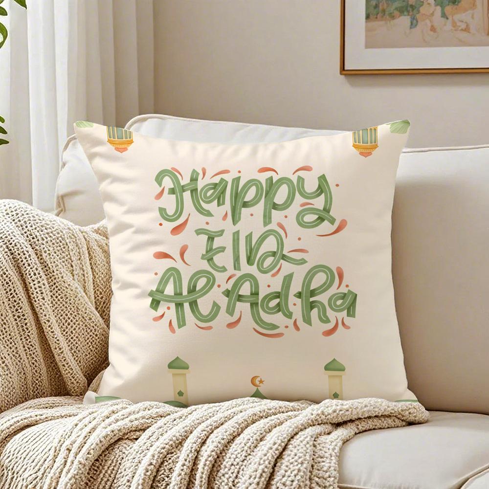 Fashion Daily Life E-Eid Al-Adhas Cushion Cover Linen Pillowcase Soft For Sofa Bed Home Room Decor