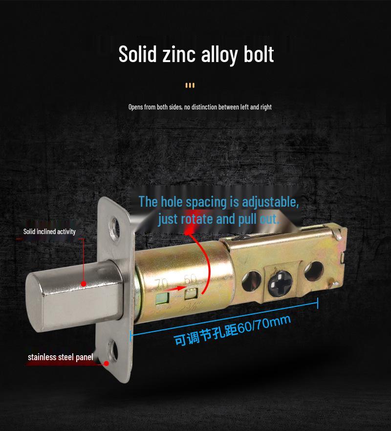 Black Zinc Alloy Anti-theft Door Lock Set for Wooden Entrance Doors