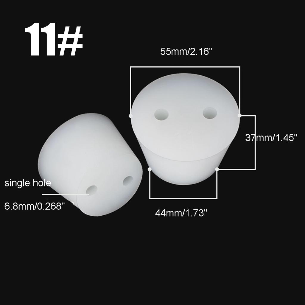 1-2pcs White Silicone Lab Stopper, Tapered Rubber Plug 4# To 12#, Tight Seal for Test Tubes, Flasks & Fermentation Vessels