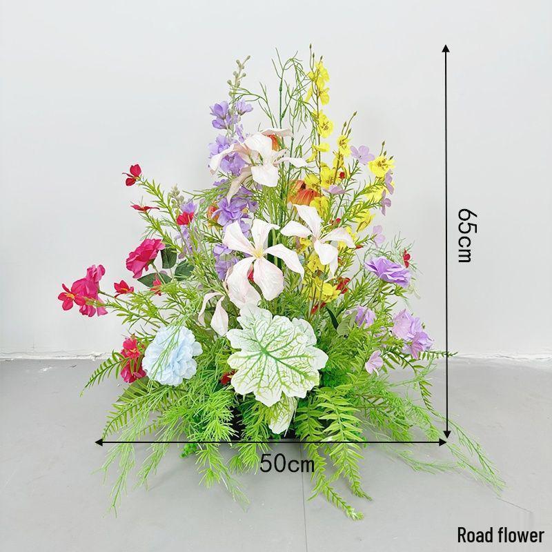 Monet Garden Wedding Arrangement: Mori Style Artificial Flower Row for Ground, Window, and Hotel Decoration.
