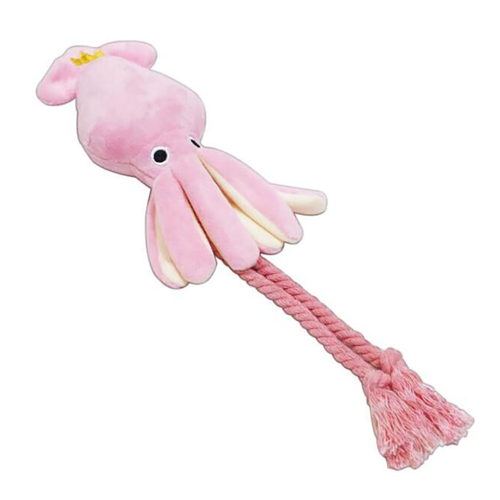 Giocattolo di peluche per cani a forma di polpo, colori vivaci, giocattolo di peluche interattivo per cani con corda per