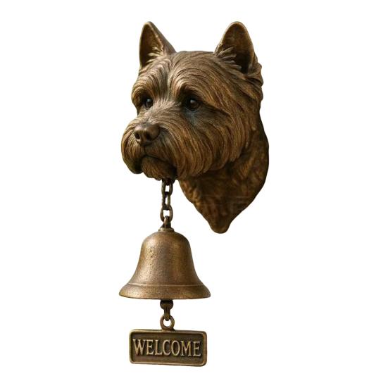 Dog Welcome Bell Vintage Shopkeepers Bell Wall Mounted Dog Door Bell with Welcome Sign for Farmhouse Home Front Door Entrance