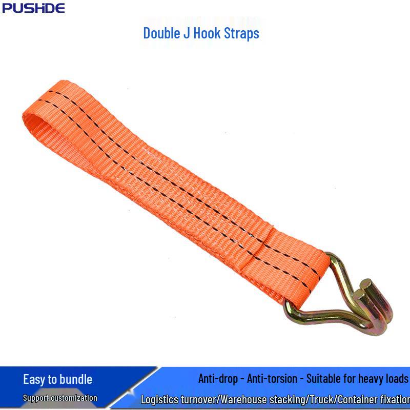 1.5" High-Strength Polyester Tie-Down Strap with Double Hook Ratchet for Cargo Securing