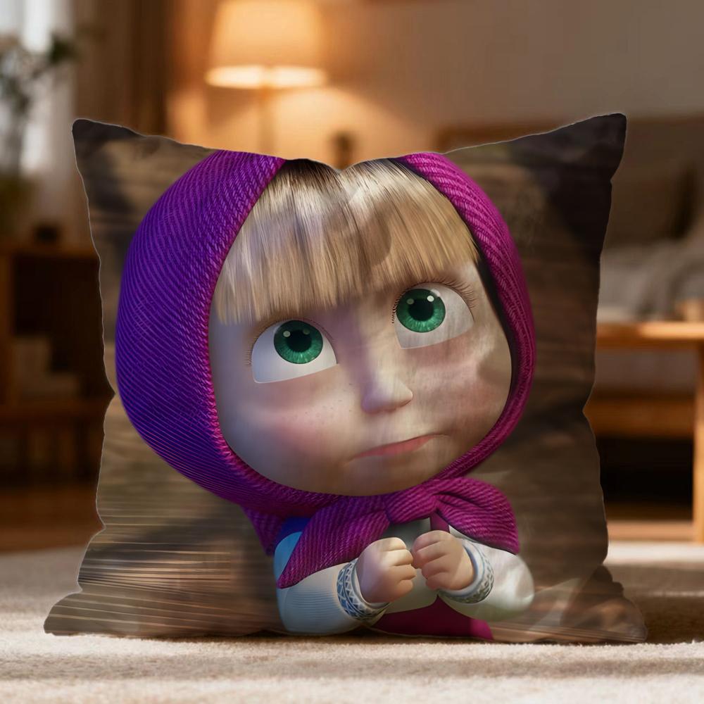 

Модна наволочка M-MMasha and the Bear, м яка, що миється, для подушки, багатофункціональна для дивана, ліжка, подорожей, офісу 40cmx40cm