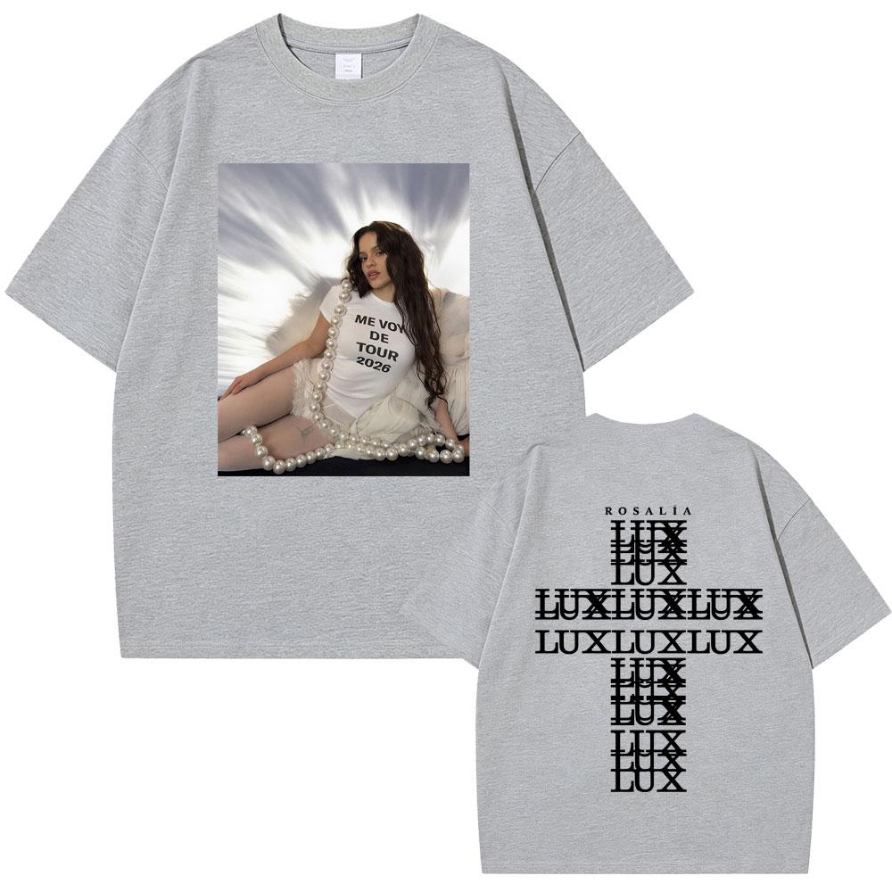 Singer Rosalia Lux Me Vov De Tour 2026 T Shirt Unisex Women Fashion Casual Cotton Short Sleeve Oversized Tshirts Streetwear Unisex