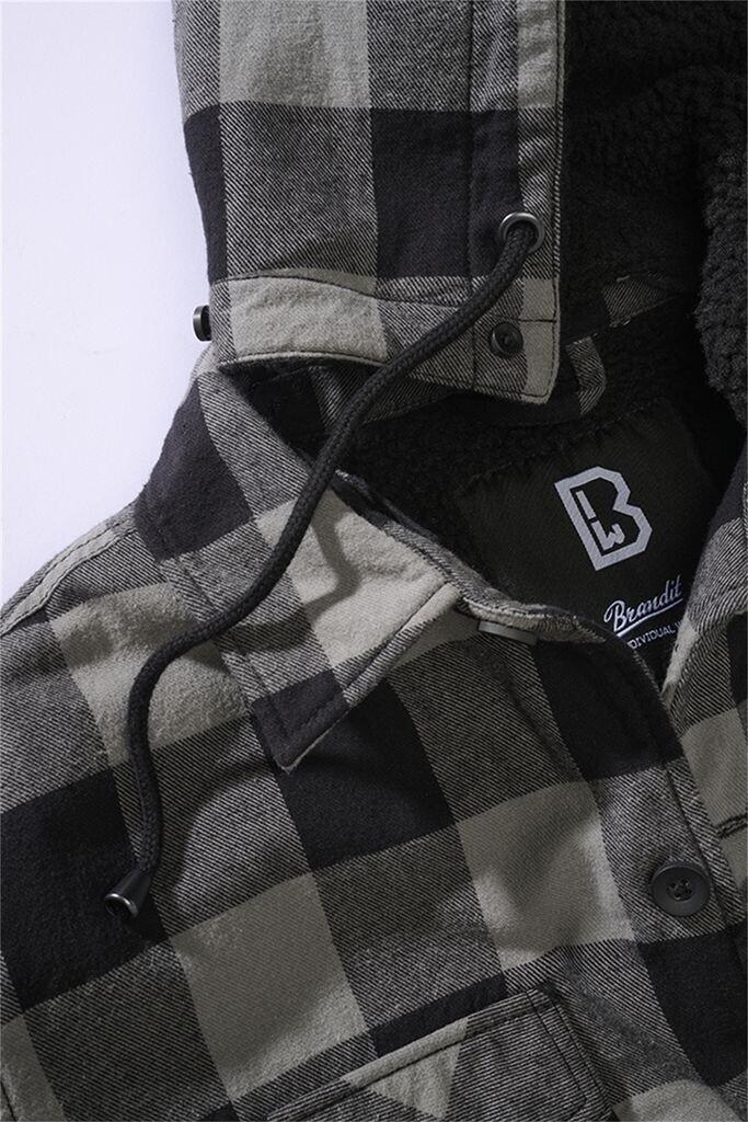 Brandit Lumberjacket Winter Jacket with Hood Black Charcoal