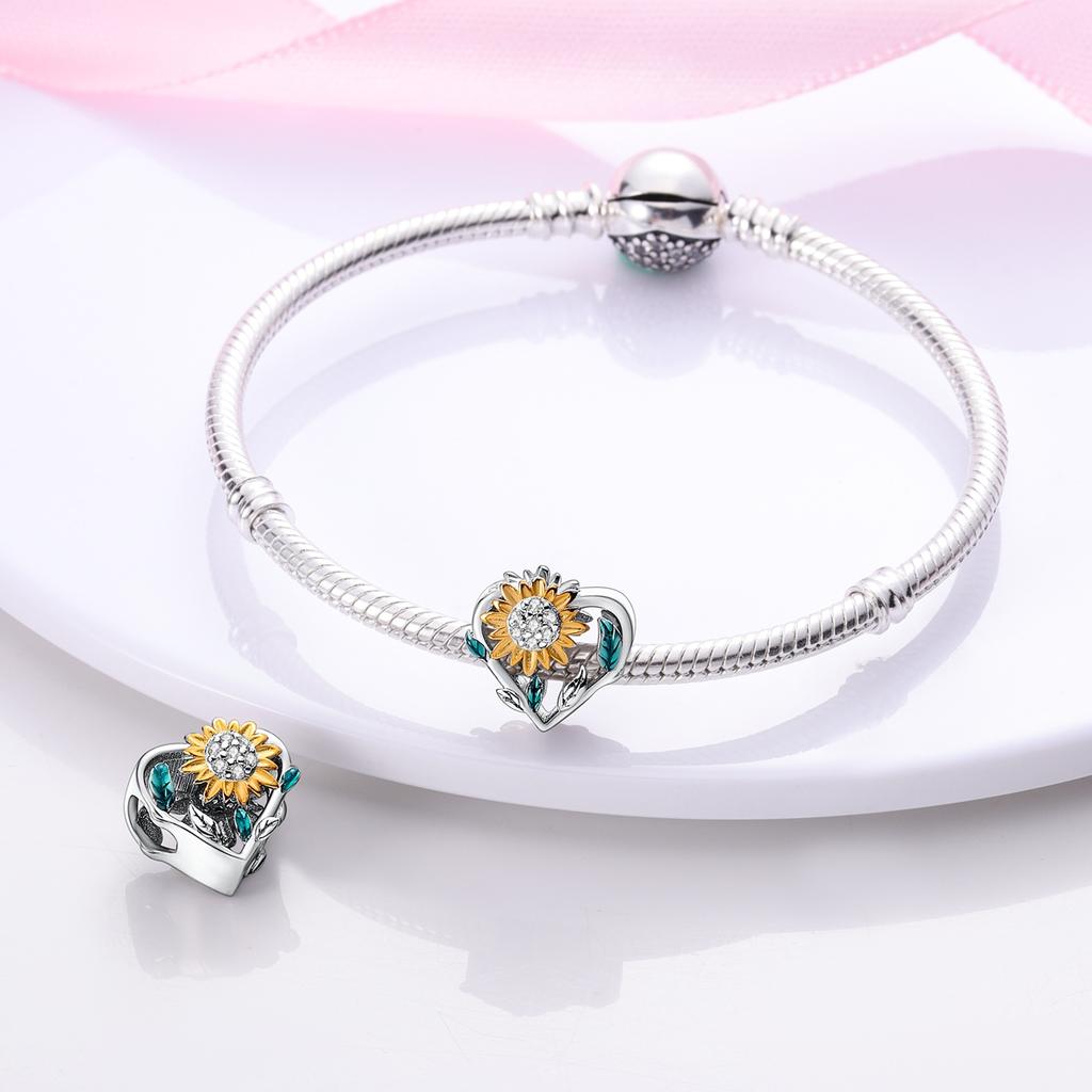 copper Chrysanthemum Sunflower Golden Collection Charm Bead Charms Bead Charms Compatible With Authentic Bracelets Do It Yourself Jewellery Gifts