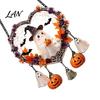 Festival Hanging Pieces Halloween Acrylic Love Heart Wreath Ornament, Cartoon Owl Ghost Witch Party Props Skeleton Decor, Festive Decoration