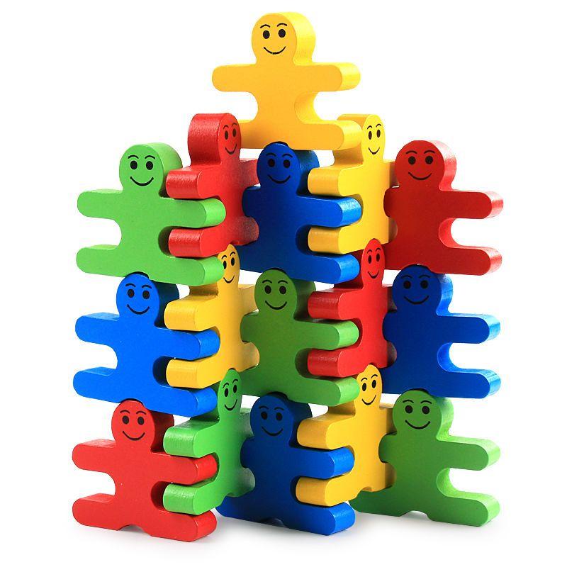 Children's Early Education Puzzle Jenga Building Blocks Cartoon Animal Balance Bricks Pro Paper Card Challenge Parent-Child Interaction