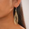 Oval Hollow Metal Hollow Earrings Gold Silver Ear Clip Trendy Long Tassel Dangle Earrings  Party