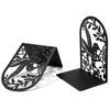 2Pcs Black Musical Notes Openwork Pattern Design Desktop Book Ends Office Desktop Home Bookends Gift For Book Loves Book Rack