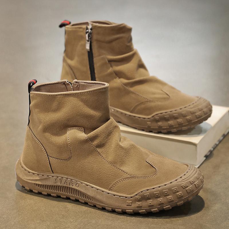 

Новые Популярные Осенние Низкие Ботинки Высокие Модные Противоскользящие Повседневные Туфли Однотонные Рабочие Универсальные Уличные Спортивные Туфли для Отдыха 40 хаки