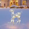 Lighted Christmas Reindeer Water Resistant Light Up Decoration for Garden Outdoor Standing Elk Ornament for Yard Lawn Battery