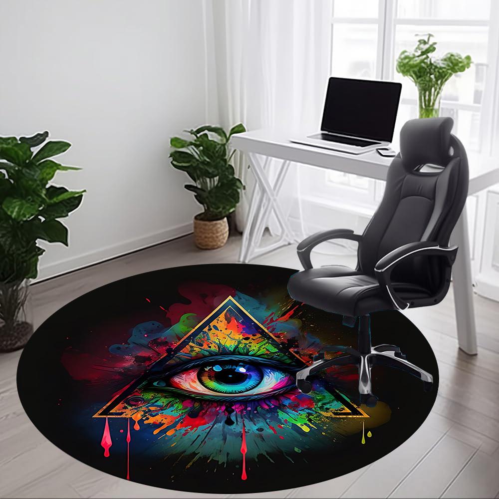 1pc Eye Triangle Chair Carpet for Office, Non slip, Soft and Durable Office Rug