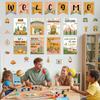 Outus 28 Pcs Camping Welcome Bulletin Board Posters Decor Set Motivational Theme Classroom Decorations pirational Quotes Paper Cutouts for Back to