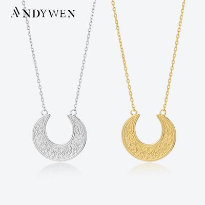 925 Sterling Silver Moon Pendant Long Chain Necklace Luxury Fine Jewels 2023 Party Rock Punk Party Jewels