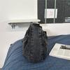 Borsa Hobo in Denim Lavato Vintage con Doppie Tasche Frontali a Pattina Borsa a Spalla Casual Morbida per Donne Quotidiana