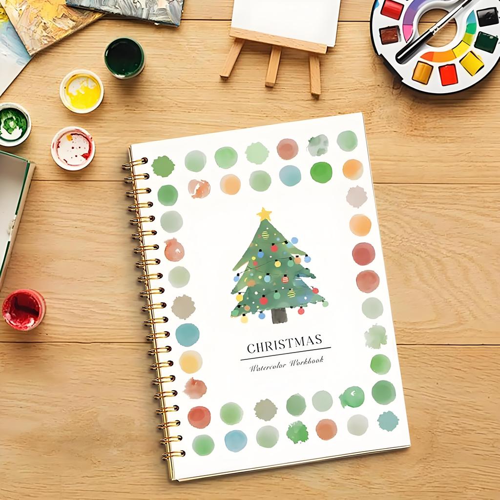 Akvarellarbetsbok för nybörjare med steg-för-steg-guider | Målningskit för naturscener för vuxna och tonåringar | Terapeutisk konstgåva