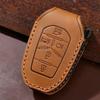 Luxury Leather Car Key Case Cover Fob Protector For Ssang Yong  G4 Rexton Accessories Keychain Holder Remote Keyring Shell