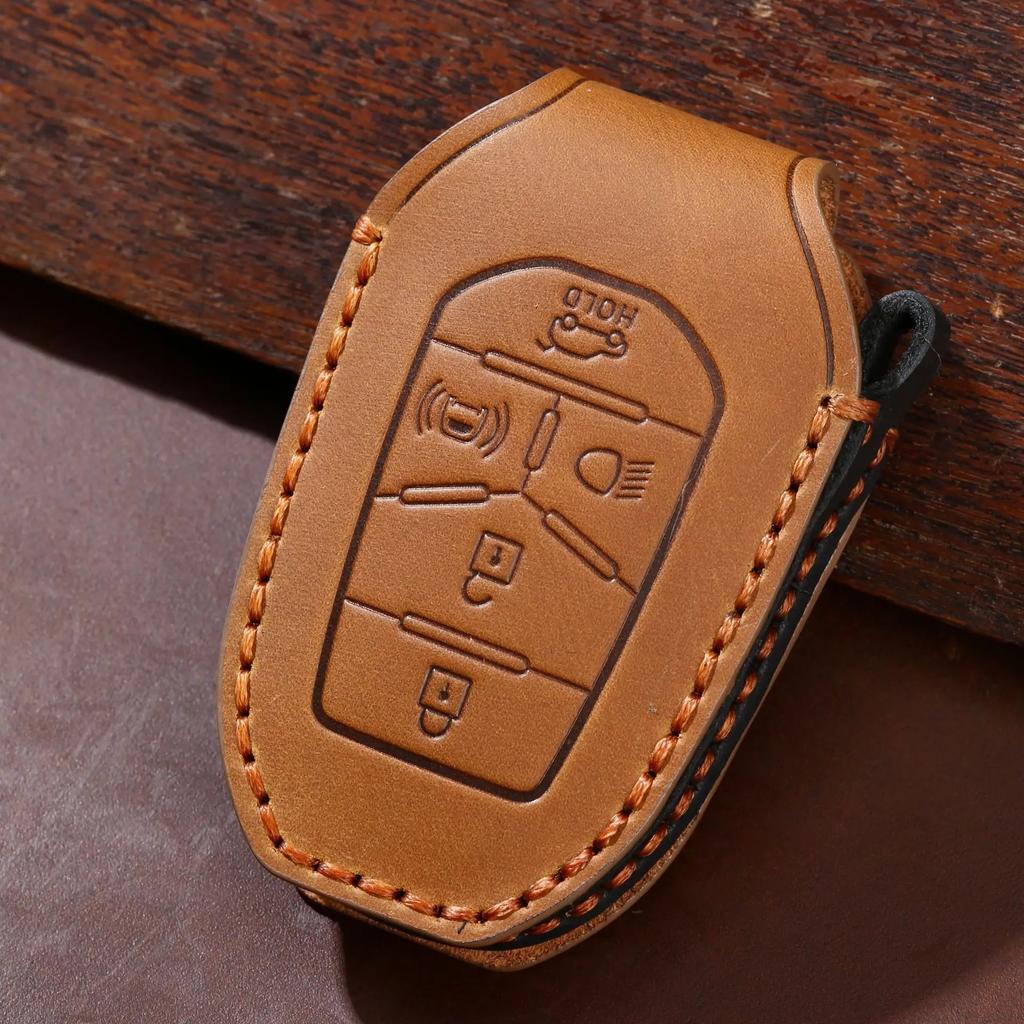 Luxury Leather Car Key Case Cover Fob Protector For Ssang Yong G4 Rexton Accessories Keychain Holder Remote Keyring Shell