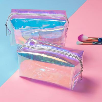 Damen Laserdruck Kosmetiktasche Toilettenartikel Organisieren Reiseaufbewahrungskoffer 6387
