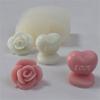 Heart Shaped Candle Silicone Mold for Making Candle Soap Plaster Ornemant Resin Craft, Rose Candle Silicone Molds