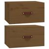 820993 vidaXL Tables de chevet murales 2 pcs Marron miel 40x29,5x22 cm
