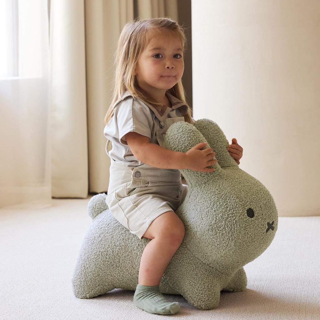 [Official] Ides Bruna Bonbon Fuwamoko Rabbit Gray | Fluffy and Cuddly Plush Toy for Ages 3+, Perfect Birthday Gift, Includes Air Pump