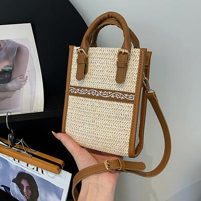 2024 Sommer Neue Stroh Schulter Tasche Platz Mode Handtaschen Designer Umhängetaschen Für Frauen Kleine Top-griff Tasche