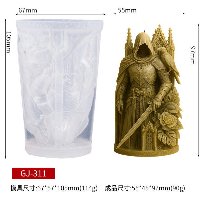 Knights Crows Silicone Candle Molds 3D Knights Crows Statue Resin Plaster Cement Casting Mold Diy Handmade Soap Crafts Mold