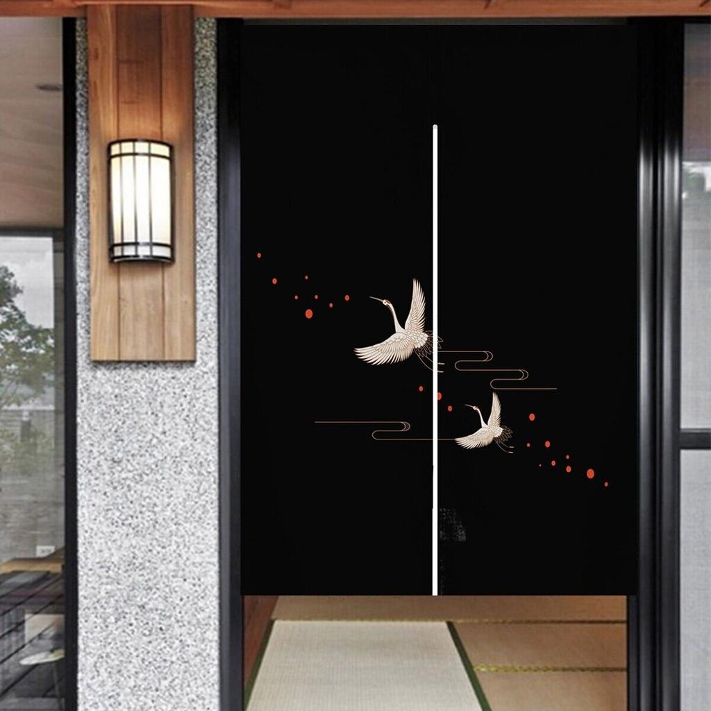 Doorway Curtains Japanese Noren Five Cranes Room Partition Kitchen Decoration Poster Hanging Doorway Tapestry for Bedroom