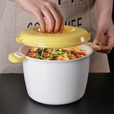 Rice Steaming Pot Good Insulation Large Capacity Ergonomic Handle Buckle Design Multifunctional Microwave Rice Cooker