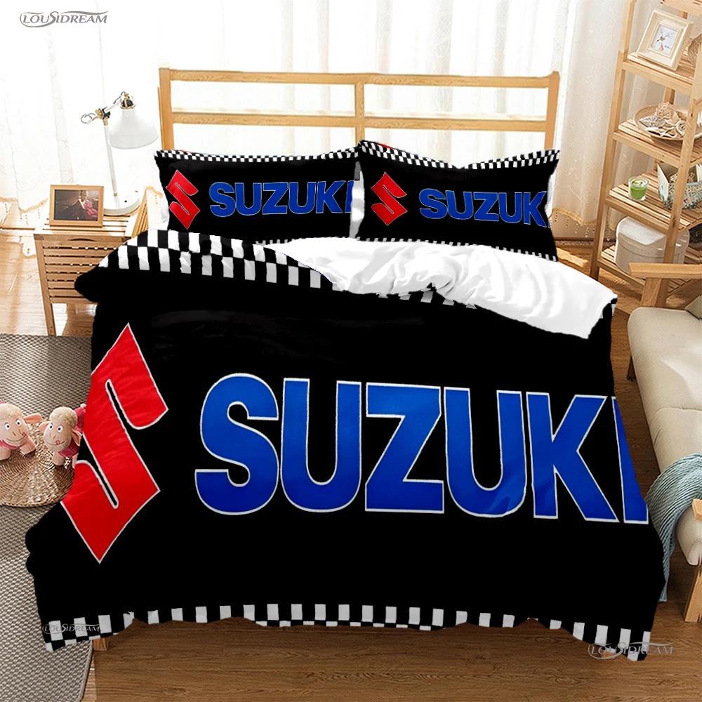 

Suzu Motorcycle Casal Всесезонний комплект постільної білизни Покривало-ковдра Постільна білизна М яка наволочка та наволочки Односпальний/Двоспальний/Євро/Королівський US Full(200*230cm)3pcs