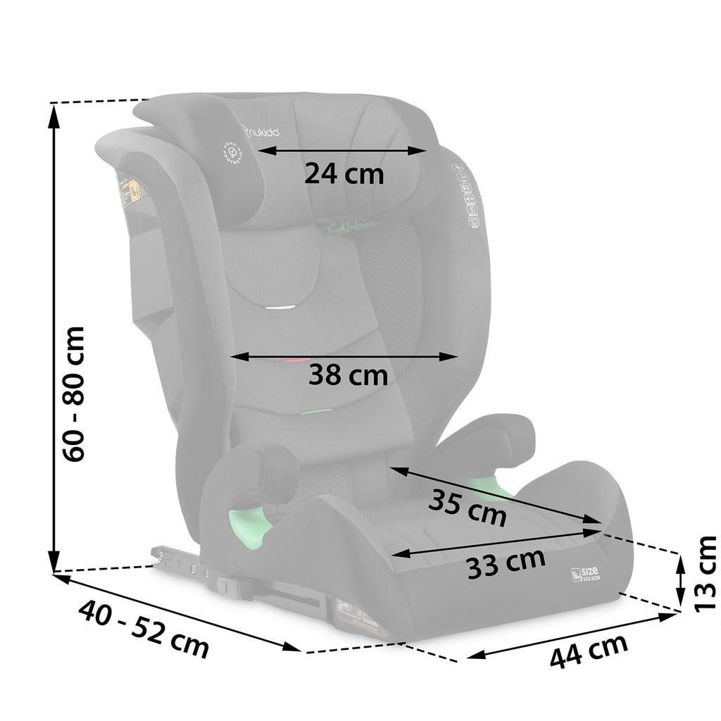 Nukido Louis Soft Car Seat Black/Gray 15-36 Kg Isofix