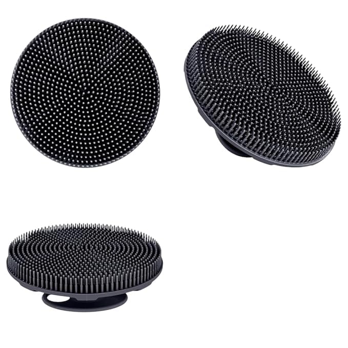 NETZILLA Body Scrubber, Silicone Body Scrubber, Bath Brush, Dead Skin Removal, 1PC, BLACK