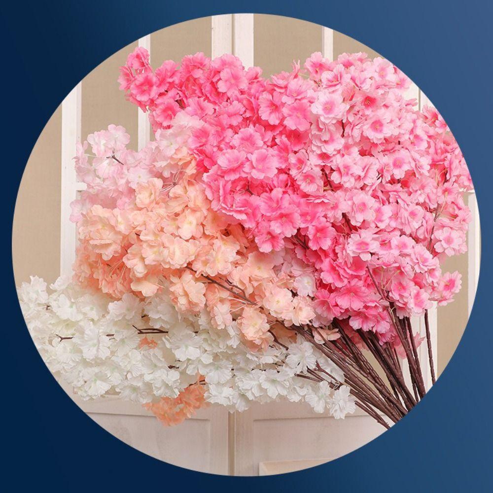 Simulation Branch Artificial Cherry Blossom Encrypted Cherry Spring Cherry Artificial Flowers Multiple Color Flower Bouquets