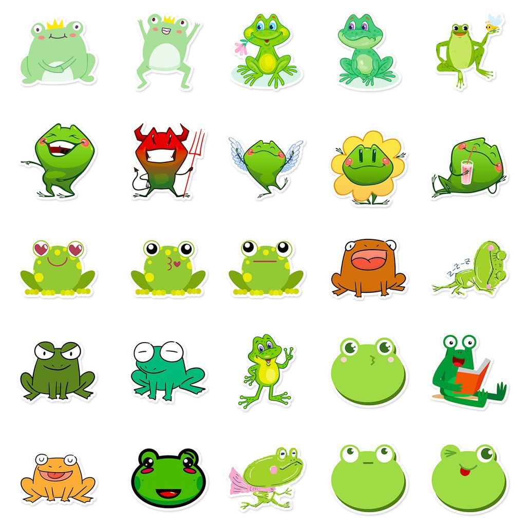50 Cartoon Guagua Series Stickers Cute Frog Full Set of Doodle Stickers Suitcase