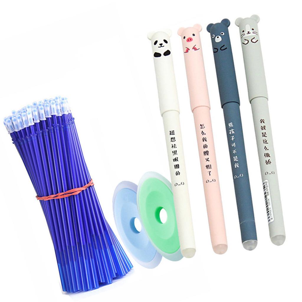 Sada mazatelných gelových per Modrá neutrální náplň 0,5 mm Kreslené roztomilé papírnictví s náplněmi a gumami