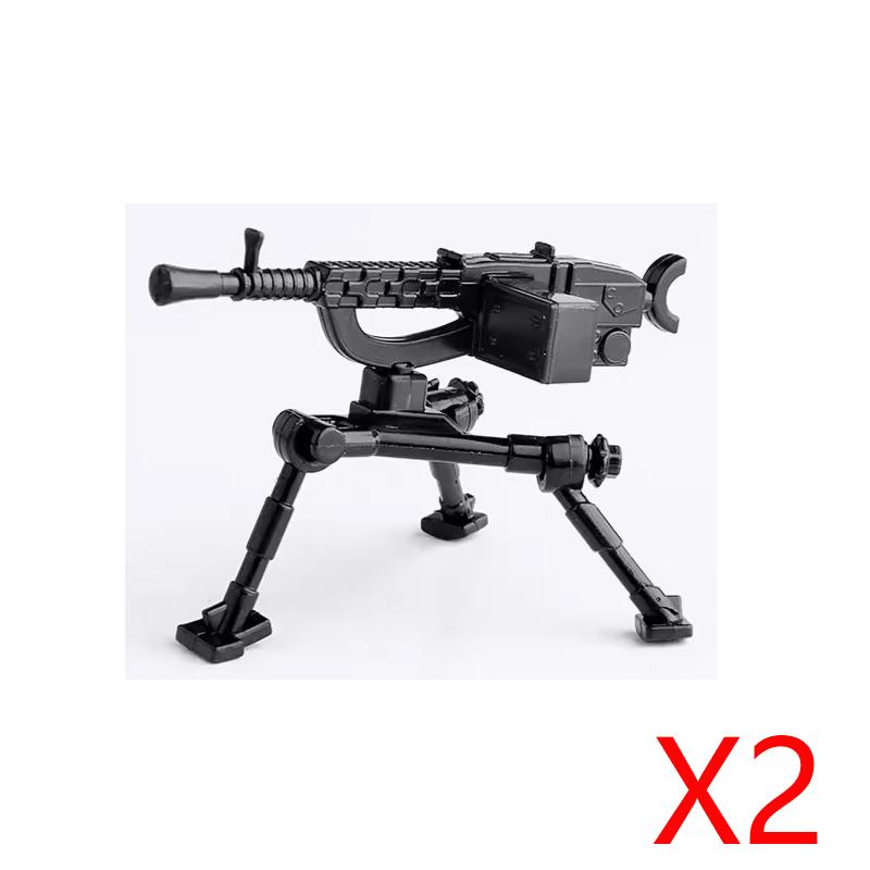 Army WWII Soldier Figure Armaments Brick Playset Gatling M2 Heavy Machine Aviation Gun NSV Bullet Chain Mortar ZB53 Toys Playsetss T12