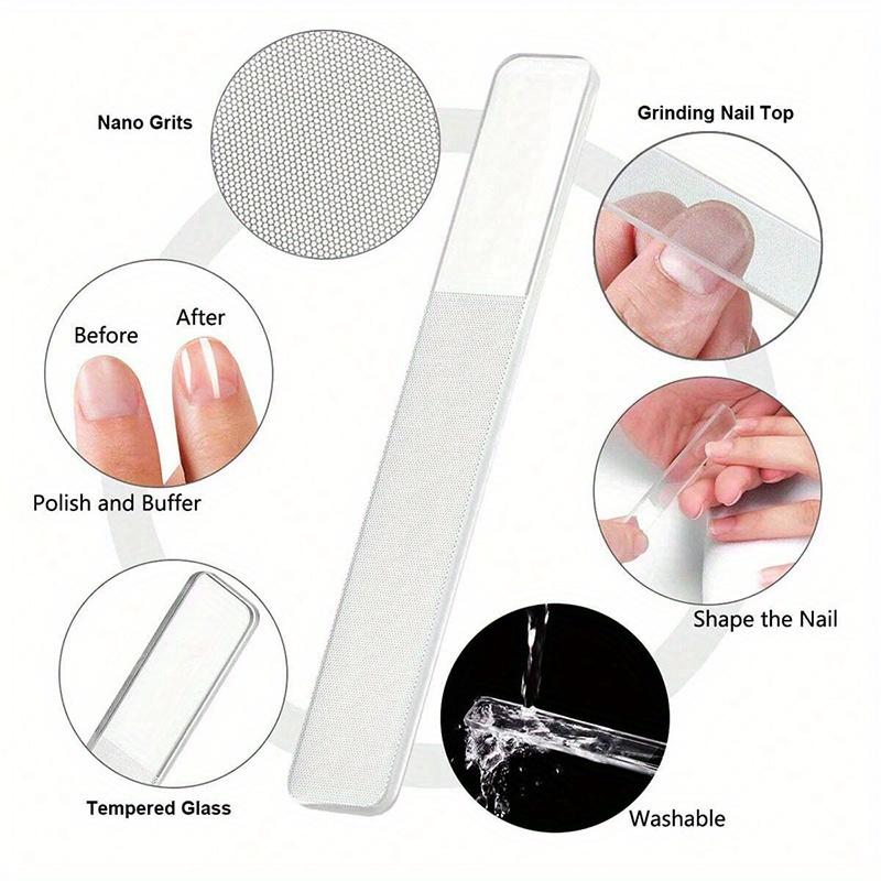 4-Piece Black Stainless Steel Nail Clipper With Nano Glass File Polishing Nail File Manicure Tool Set Premium Grade Auto Interior Accessory
