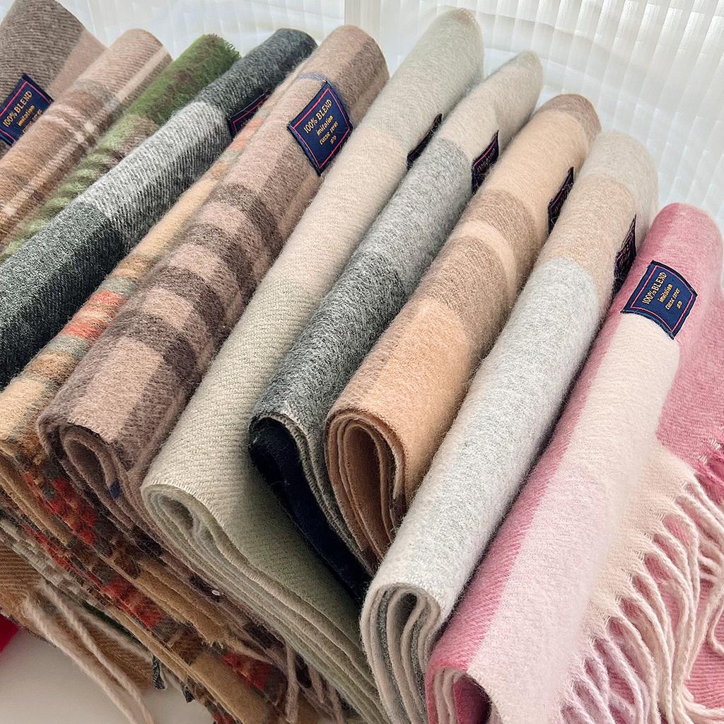 Stylish Design Classic British Imitation Cashmere Scarf Women Men Autumn Winter Plaid Warm Fringed Mufller Female Couple Scarf