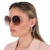 Salvatore Ferragamo Brown Gradient Round Ladies Sunglasses Sf299s 703 60