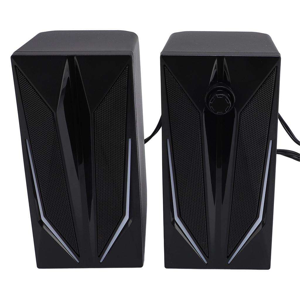 1 Pair 2.0 Inch Speaker with RGB Light USB Small Multimedia Speaker for Laptop Desktop PC